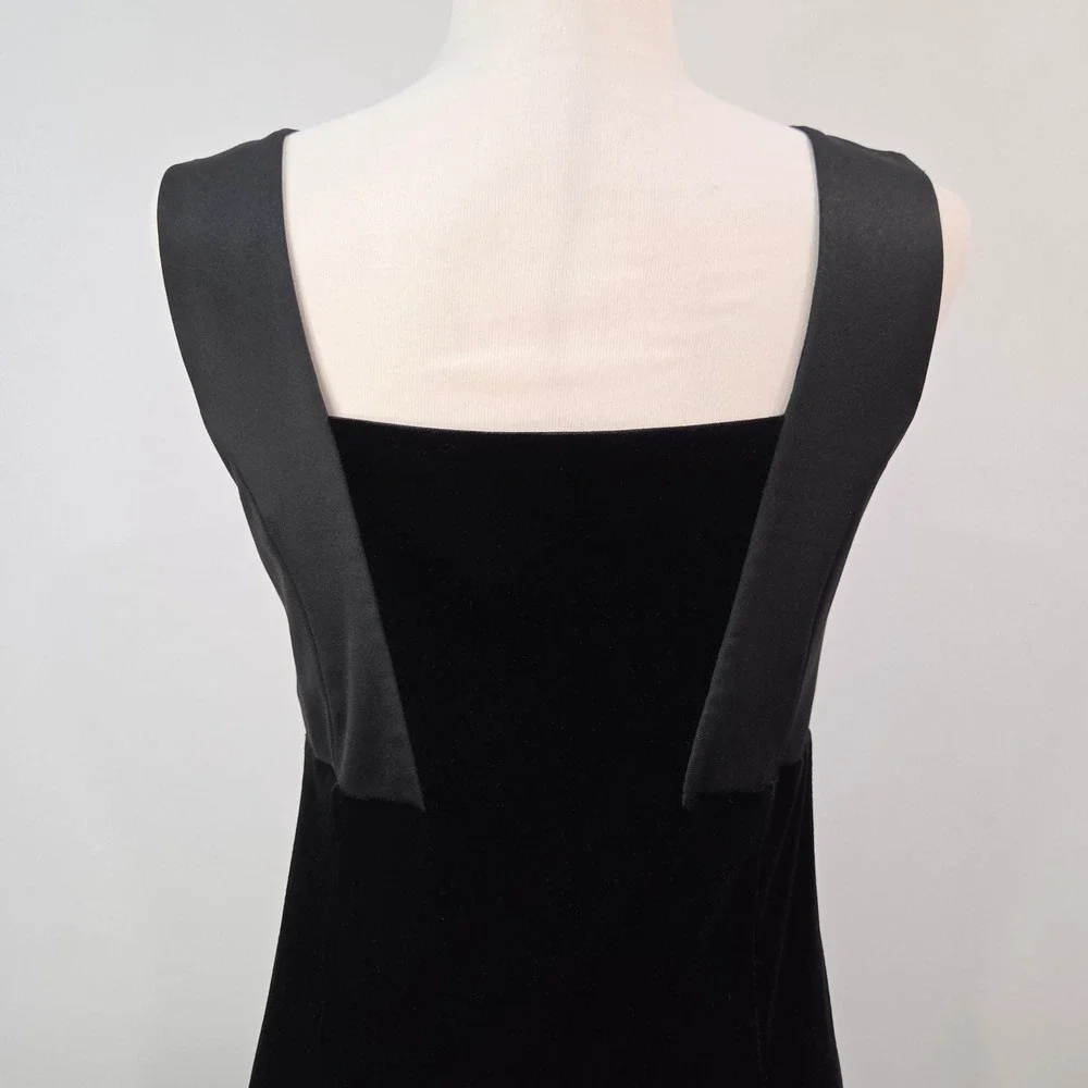 Vintage 90s Vivienne Tam Black Velvet Maxi Dress‎ Sz 3 US 8 Y2K Gown Prom - Picture 9 of 13